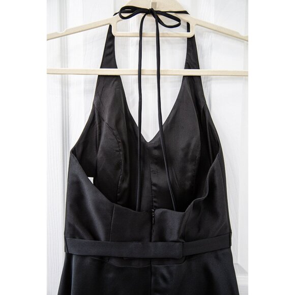 Rampage Y2K Black Tea-length Halter Formal Ponte Dress, size 7 - Picture 4 of 8